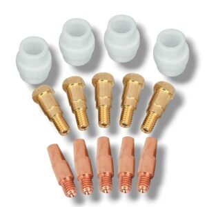 MIG Welding 24KD 14Pcs Torch Spare Parts 5Pcs Tip 0.8mm 5Pcs Tip Holder 4Pcs Defuser 14Pcs Set Easy Installation For 24kd Welding Use For Mig Welders