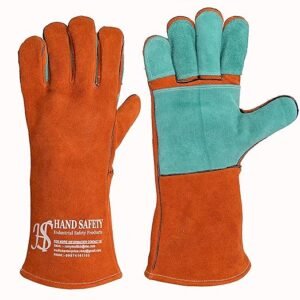 Leather Hand Gloves Full Palm Finger Support Heavy Duty